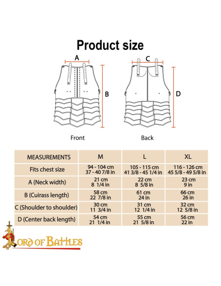 Corselet médiéval en acier modèle...
