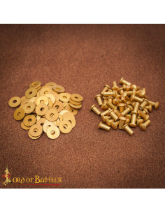 Set de 50 rivets à tête de champignon ronds en laiton...