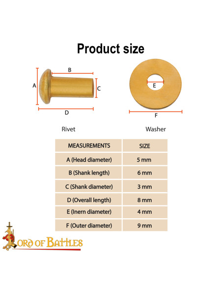 Set de 50 rivets à tête de champignon...