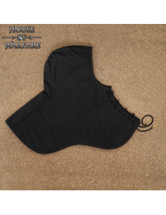 Gugel médiéval rembourré en coton, couleur noire 2