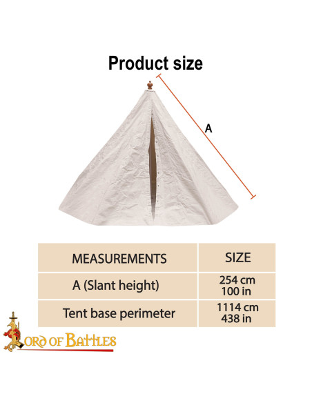 Tente conique médiévale en toile...