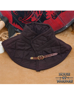 Gorgerin médiéval rembourré avec sangle, couleur marron