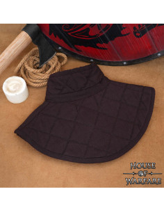 Gorgerin médiéval rembourré avec sangle, couleur marron 2