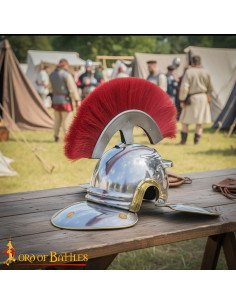 Casque de Centurion Romain avec une Crête Rouge, Doublure... 2