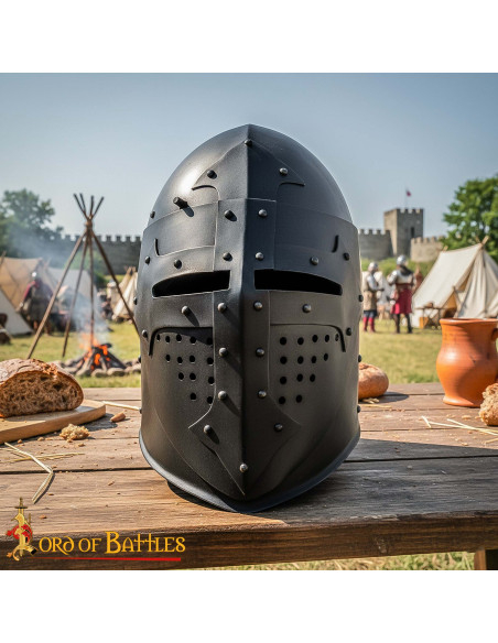 Bacinete médiéval avec visière de...