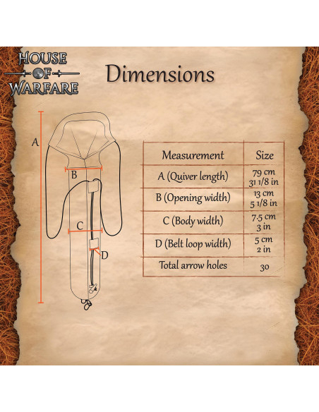 Carquois médiéval artisanal en toile...