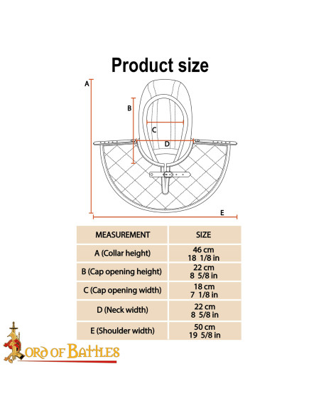 Gugel médiéval doublé en coton,...