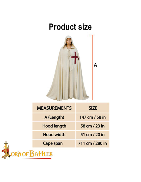Cape médiévale Croisé Teutonique...
