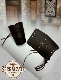 Bracelets celtes en cuir authentique faits main, marron