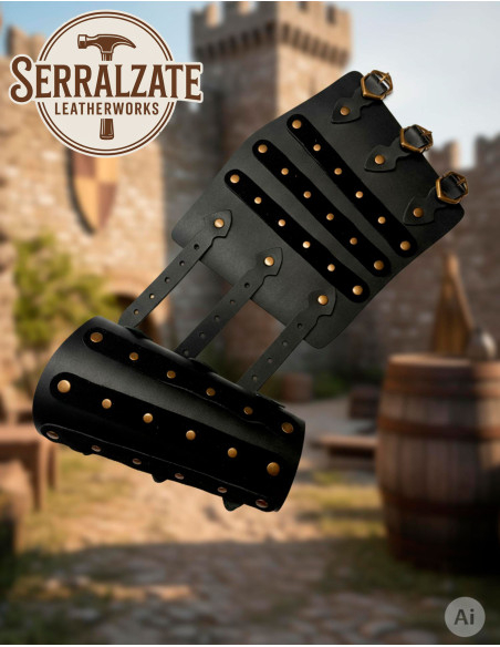 Bracelets LARP en cuir véritable...