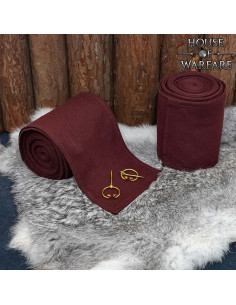 Winingas médiévales en coton marron, avec fibules en laiton