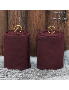 Winingas médiévales en coton marron, avec fibules en laiton 2