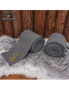 Winingas médiévales en coton gris, avec fibules en laiton