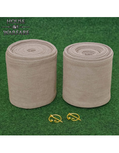 Winingas médiévales en coton blanc naturel, avec fibules... 2