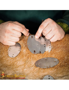 Set de 25 plaques lamellaires en acier doux pour armures