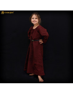 Robe médiévale pour fille modèle Donzelle, couleur marron