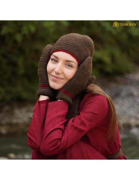 Bonnet médiéval nordique en laine...