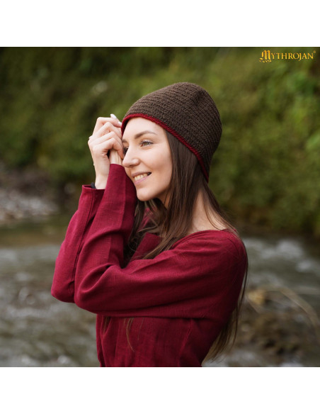 Bonnet médiéval nordique en laine...