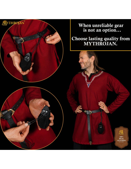 Sac en daim avec cordon, couleur beige