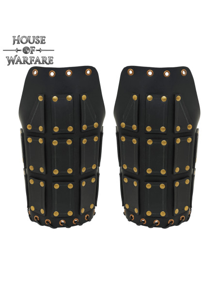 Epaulières médiévales en cuir noir...