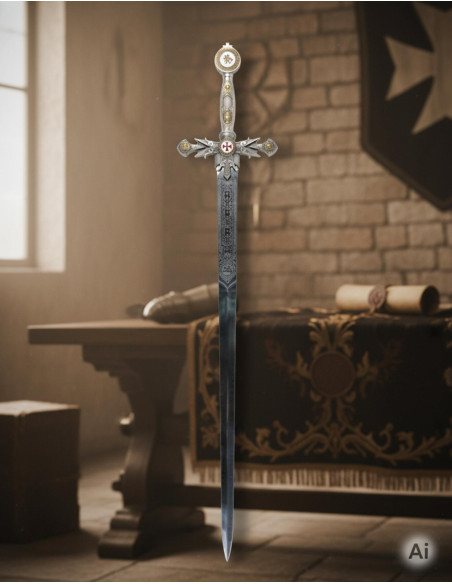 Épée templière décorée