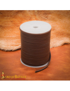 Bobine de cordon en cuir véritable marron foncé, 50 mètres 2