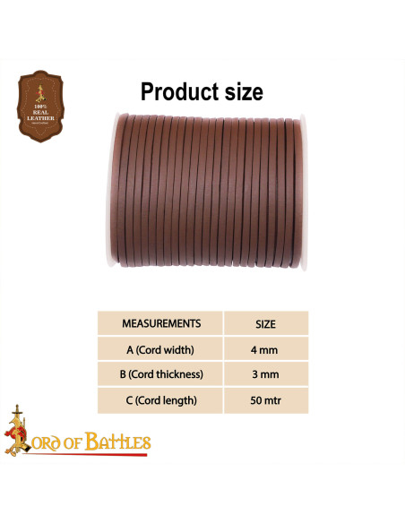 Bobine de cordon en cuir véritable...