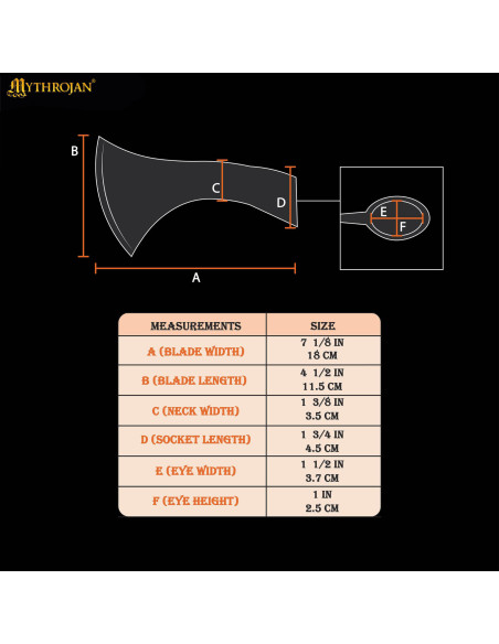Tête de hache viking en acier modèle...