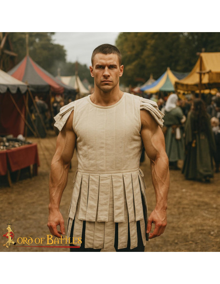 Gilet romain matelassé en coton,...