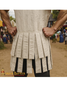 Gilet romain matelassé en coton, couleur blanc naturel 2