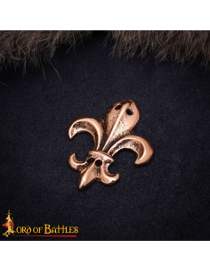 Ornement médiéval en bronze vieilli avec design de fleur...