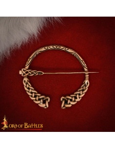 Broche médiéval viking entrelacé en bronze vieilli