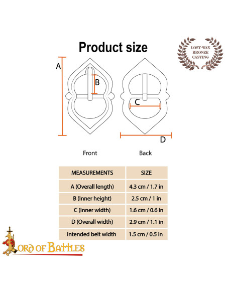 Boucle médiévale pour ceinture en...