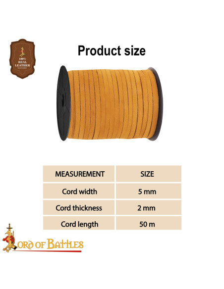 Bobine de 50 mètres de cordon en cuir...