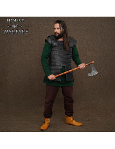 Armure viking lamellaire en cuir noir (3 mm)