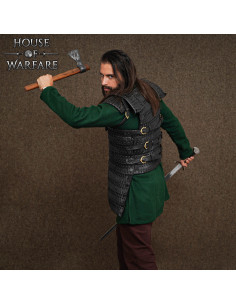 Armure viking lamellaire en cuir noir (3 mm) 2