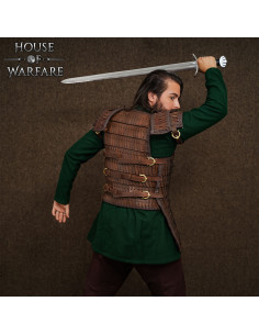 Armure viking en cuir lamellaire marron (3 mm) 2