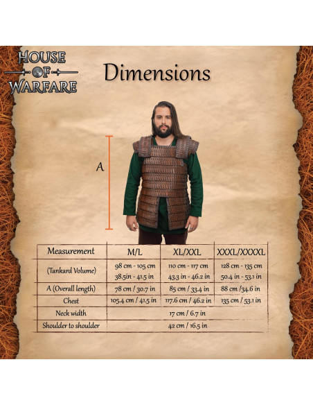 Armure viking en cuir lamellaire...