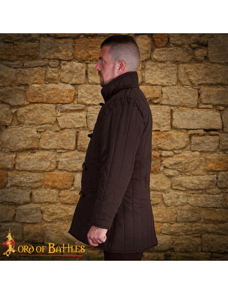 Gambeson médiéval marron à trois...