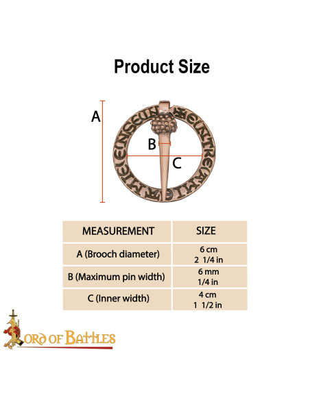 Broche médiéval nordique en forme...