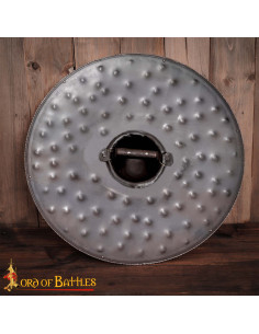 Bouclier médiéval rond rustique barbare en acier 2