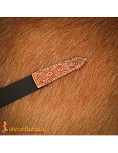 Pointe de ceinture viking avec design de nœuds en bronze... 2