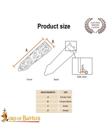 Pointe de ceinture viking avec design...