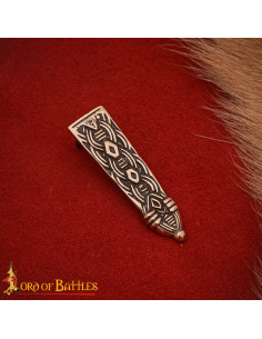 Pointe pour ceinture viking design nœuds, bronze vieilli