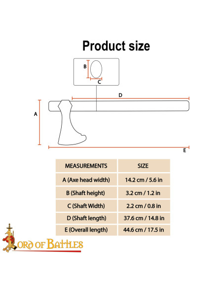 Hache vikingue décorative tête en...