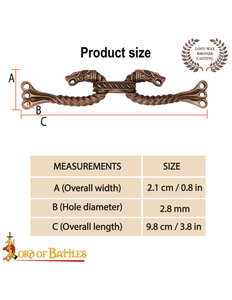 Fermeture de cape celtique en bronze...