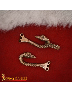 Fermoir de cape celtique modèle corbeaux en bronze vieilli 2
