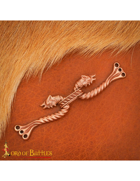 Fermeture de cape viking design loups...