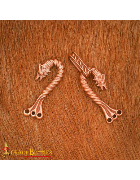 Fermeture de cape viking design loups...