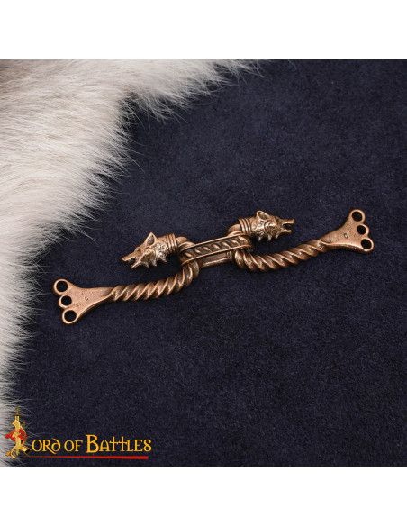 Fermeture de cape viking design loups...